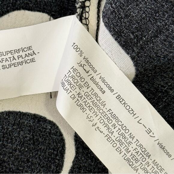 NWT Zara Abstract Print Lightweight Long Sleeve V-neck Midi Dress Black White Sm - Picture 9 of 13